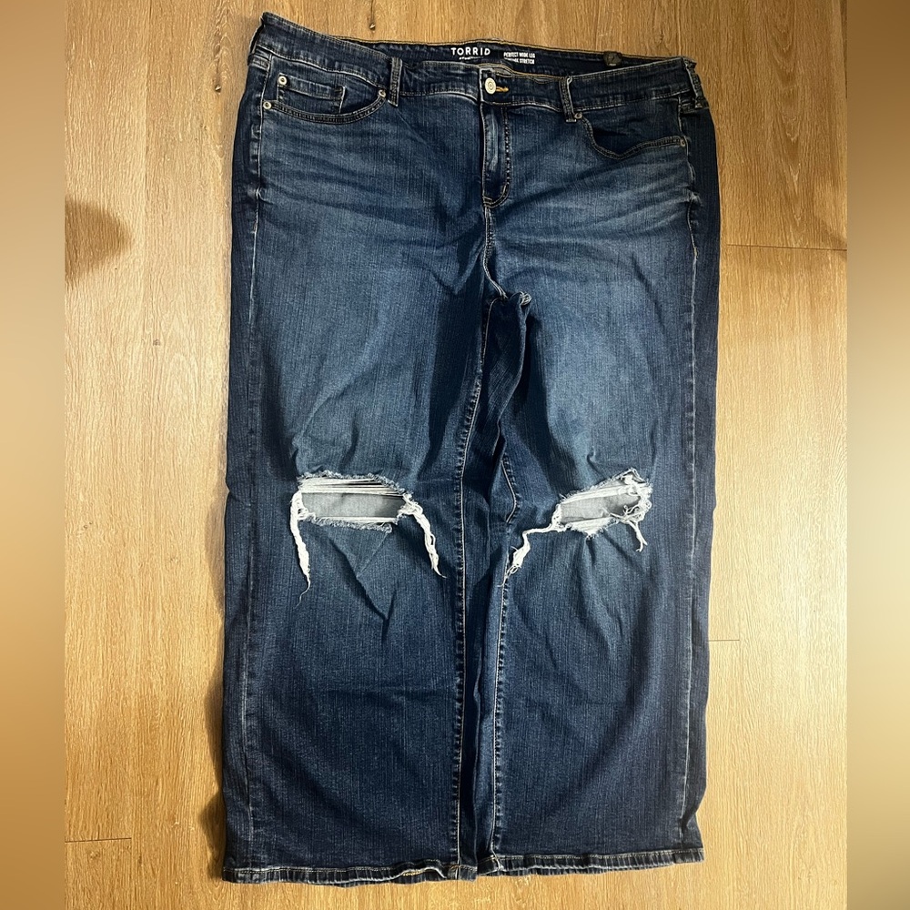 Torrid Distressed Blue Jeans.